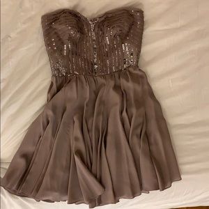Strapless sequin lavender Rebecca Taylor dress